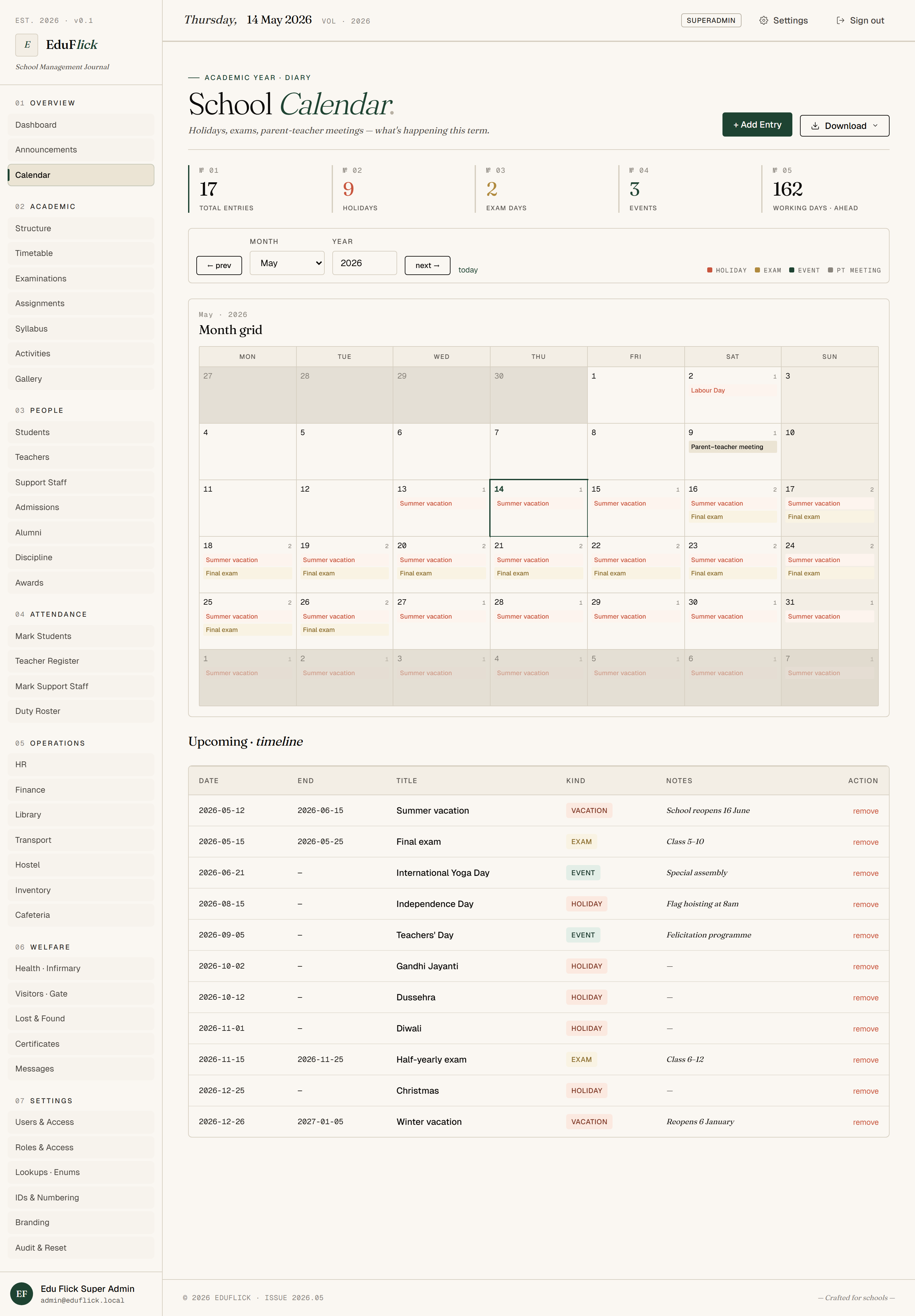 Calendar